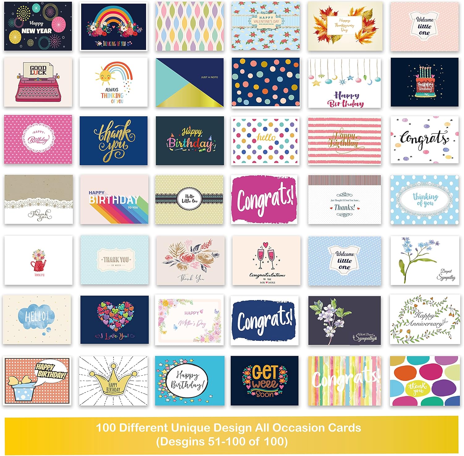 Janvale 100 All Occasion Cards Assortment Box