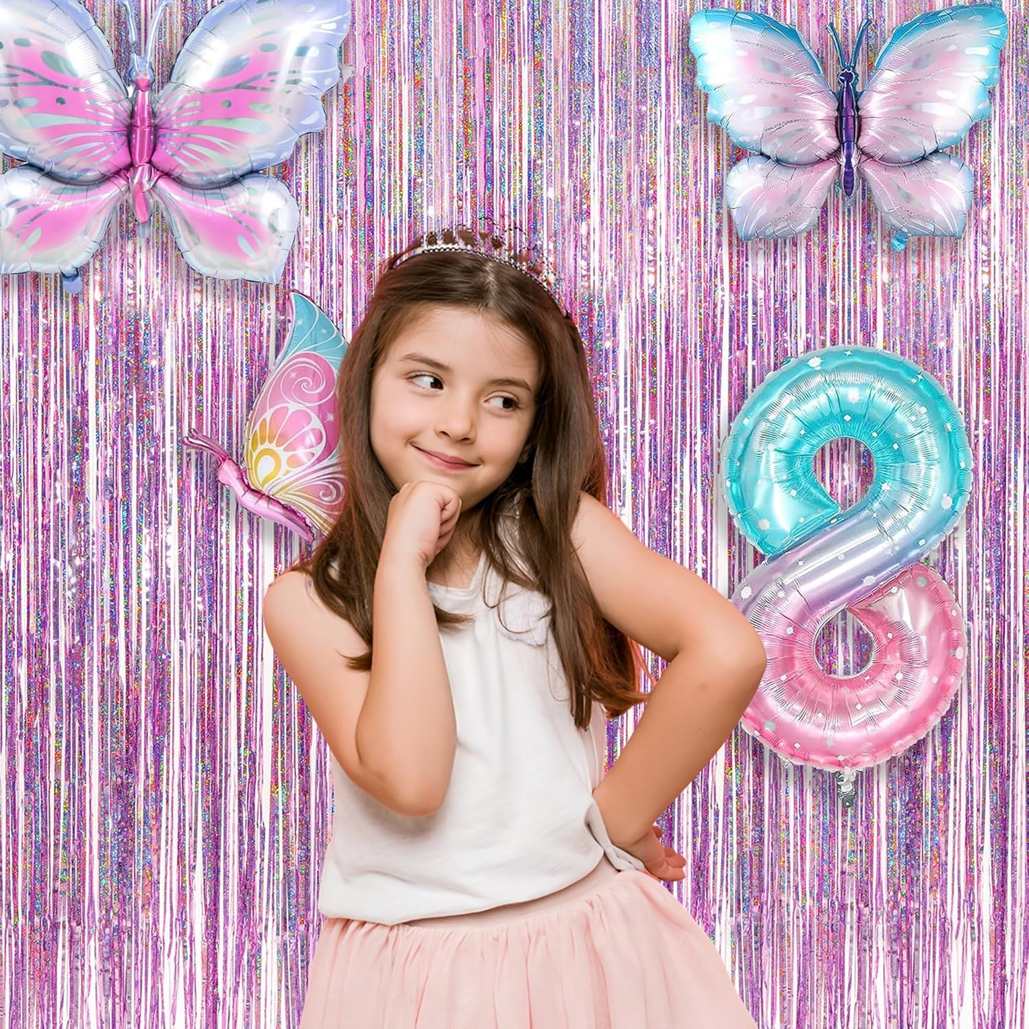 Pink Tinsel Curtain Party Backdrop - 2 Packs