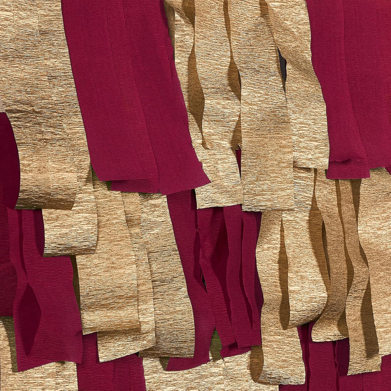 PartyWoo Crepe Paper Streamers 6 Rolls 492ft Burgundy Gold
