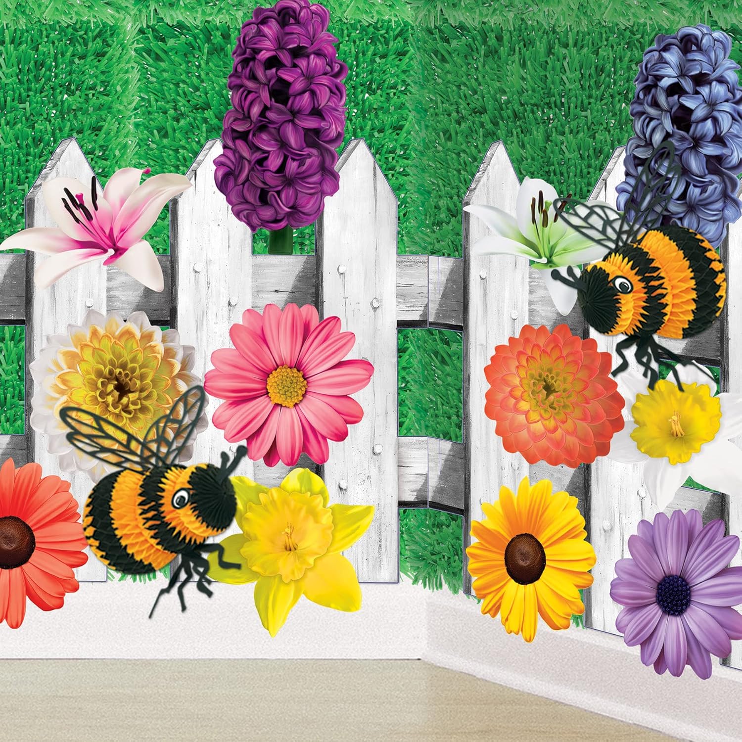 Beistle 6 Piece White Picket Fence Border Decorations