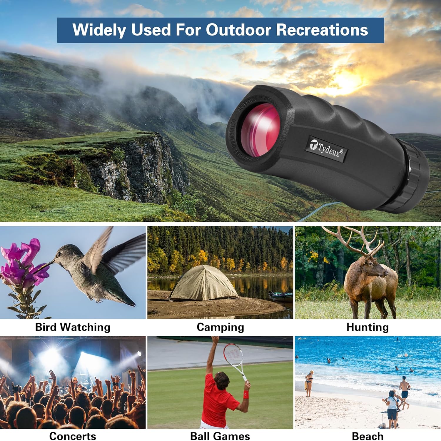 10x25 Monocular Telescope - Compact for Travel Bird Watching Hunting