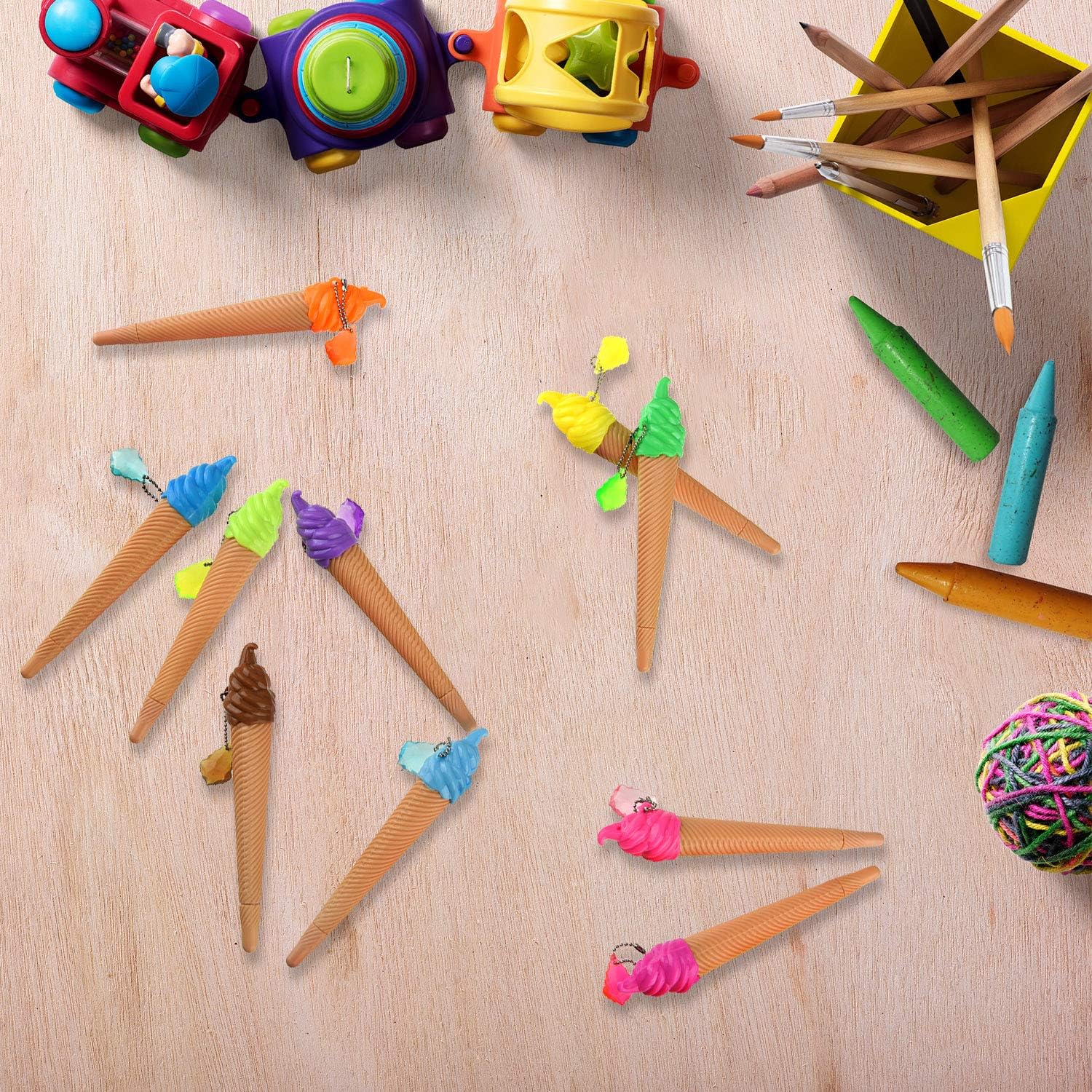 12 Piece Ice Cream Shape Writing Pens for Kids