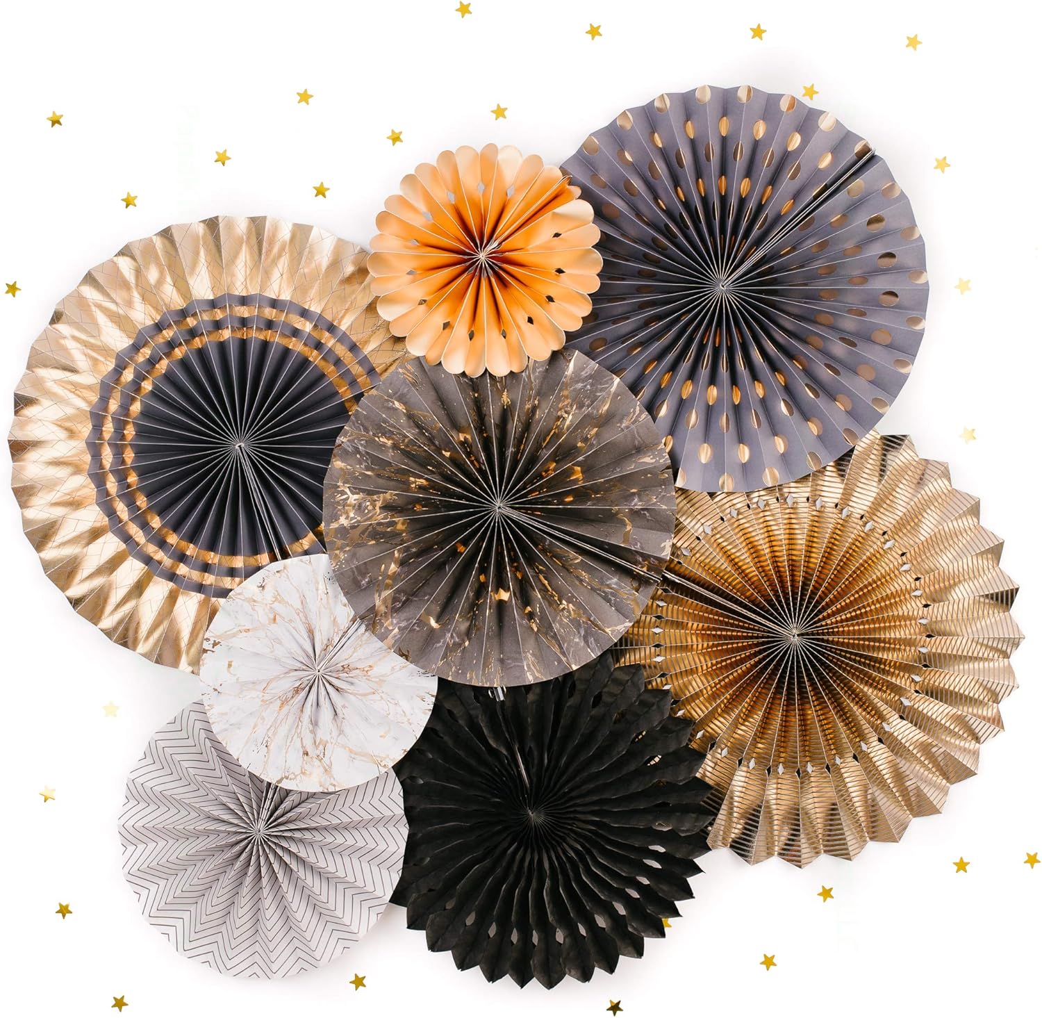 PapaKit Origami Wall Decor Set 8 Round Paper Fans