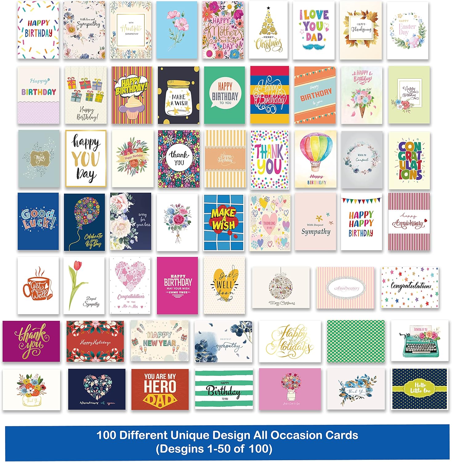 Janvale 100 All Occasion Cards Assortment Box