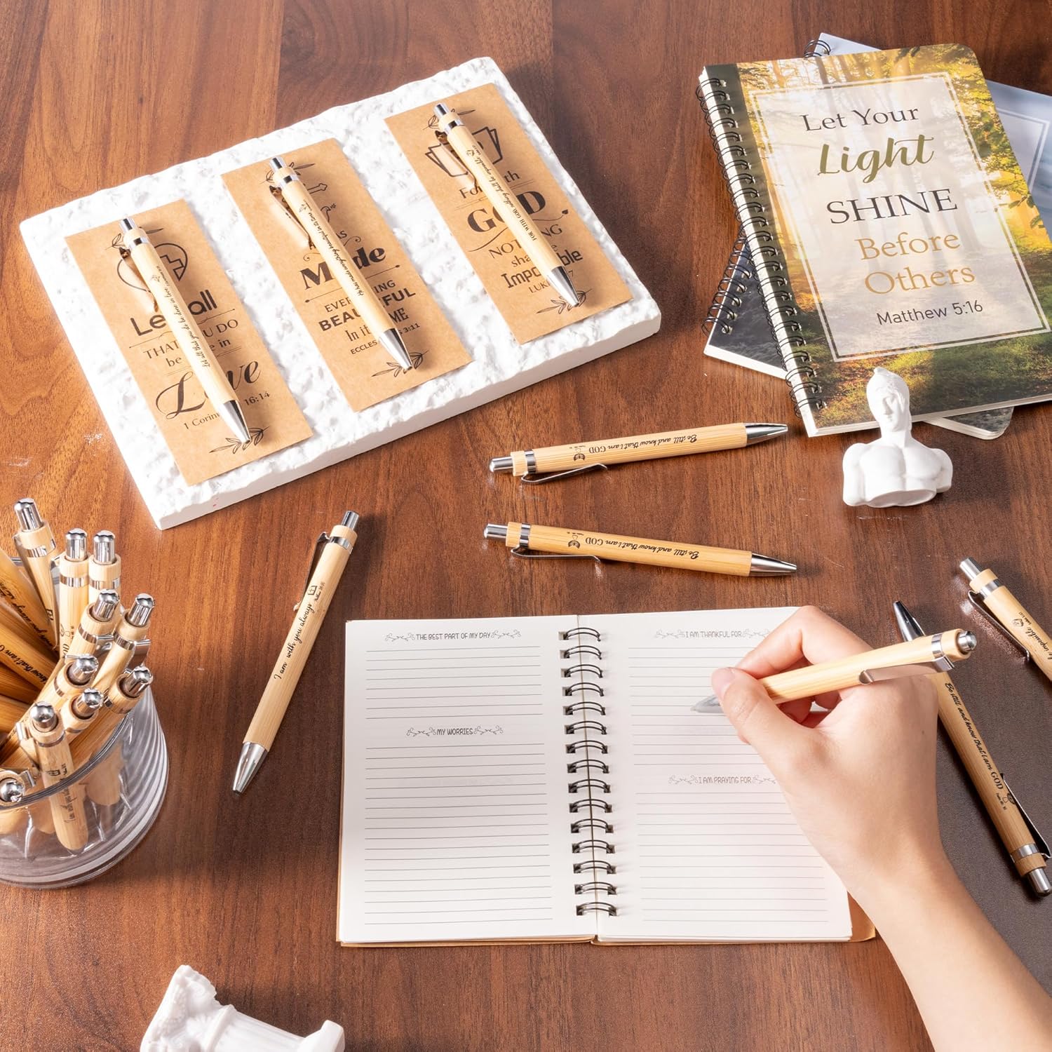 Haooryx Christian Bible Pen Bookmark Set 20 Pieces