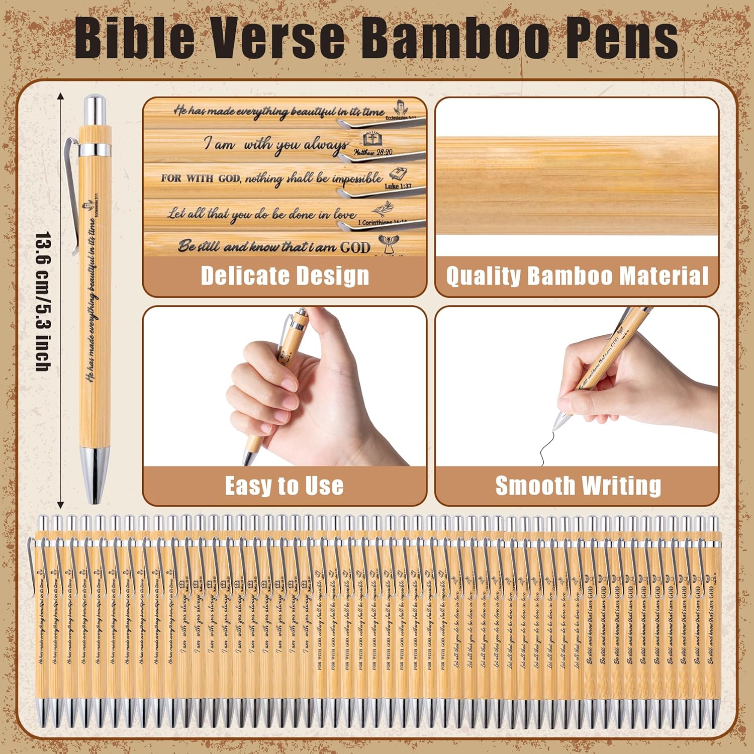 Haooryx Christian Bible Verse Bamboo Bookmark Set