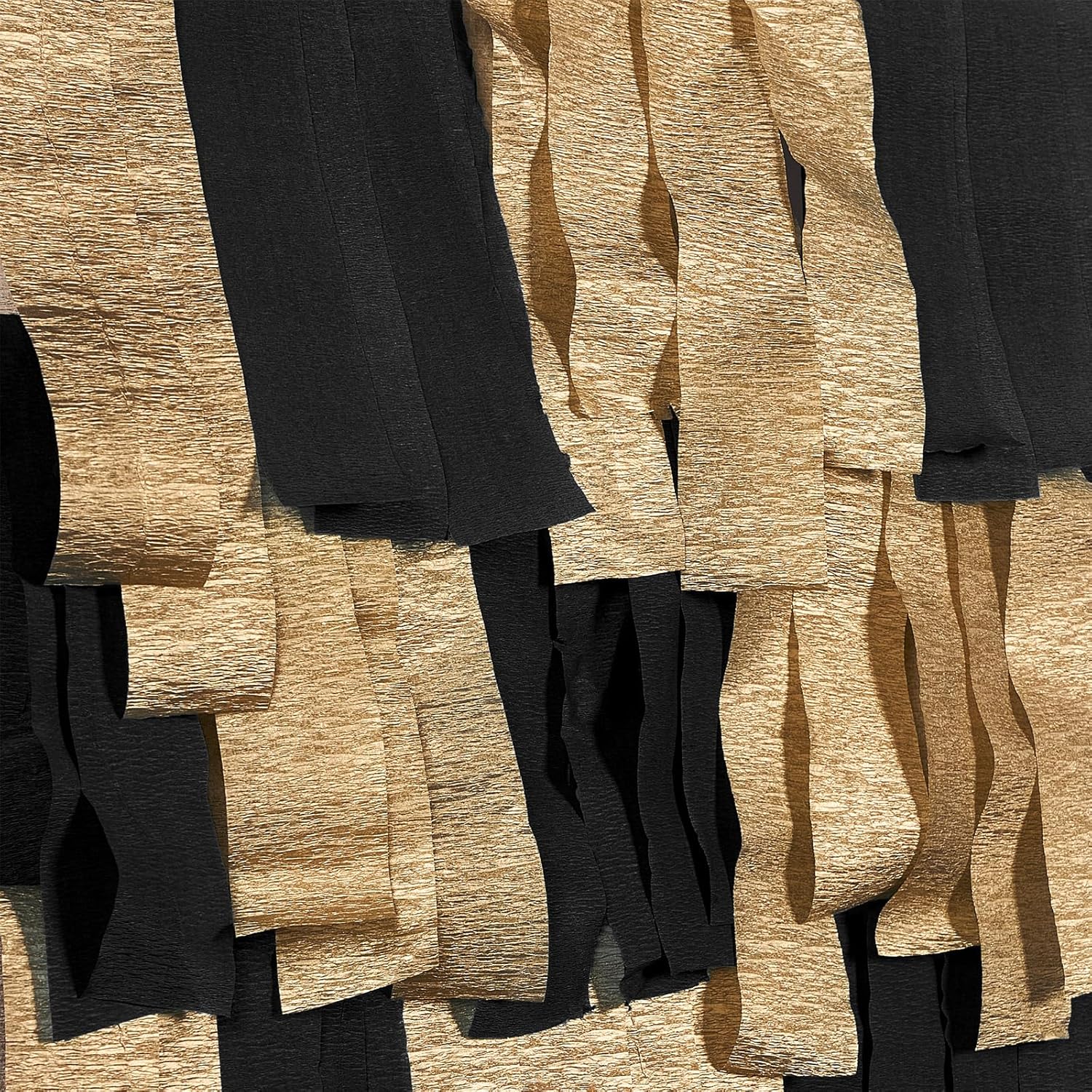 PartyWoo Black Crepe Paper Streamers 4 Rolls 328ft Pack
