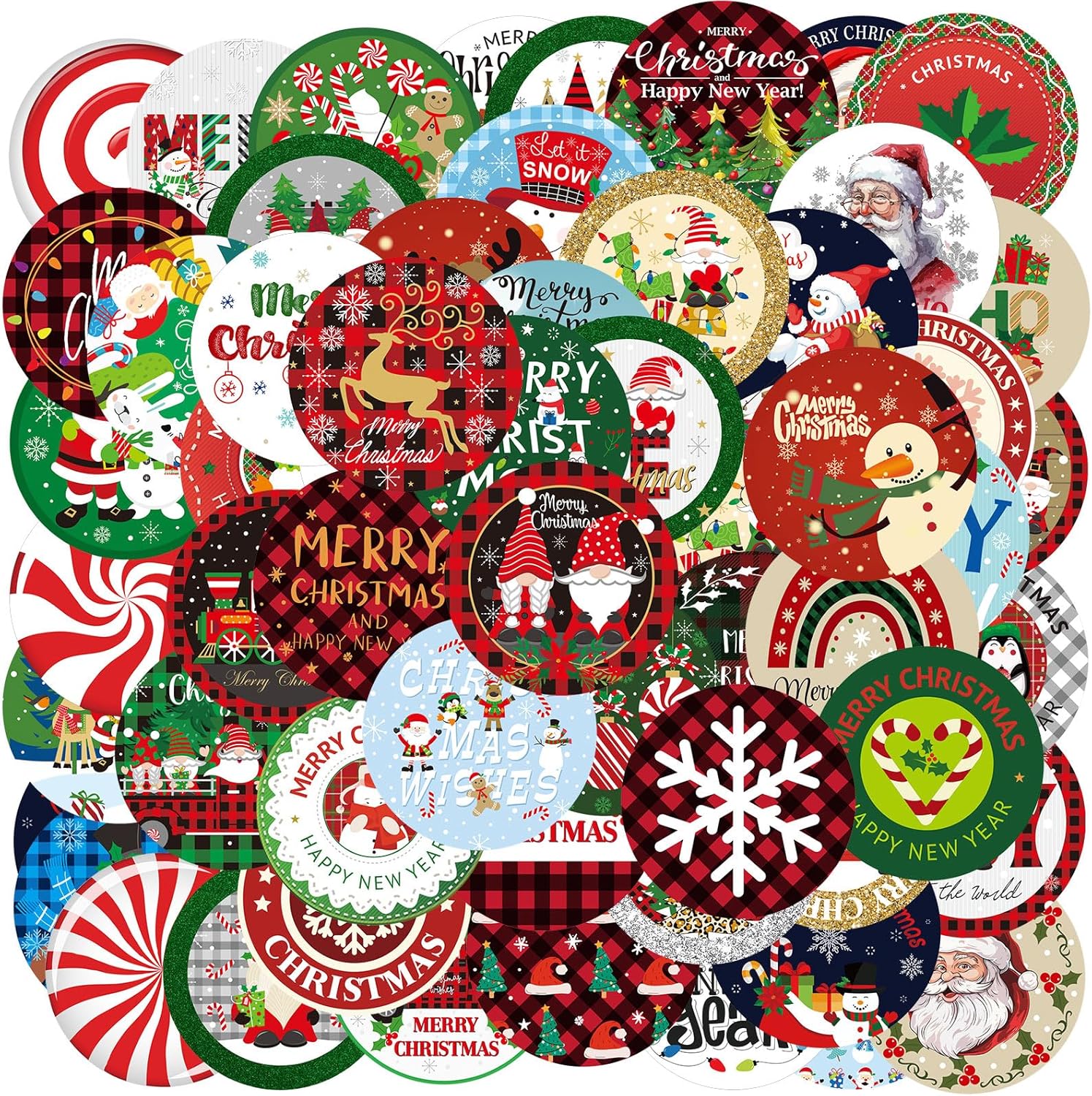 Harloon 120 Pcs 3 Inch Christmas Cutouts with 60 Styles