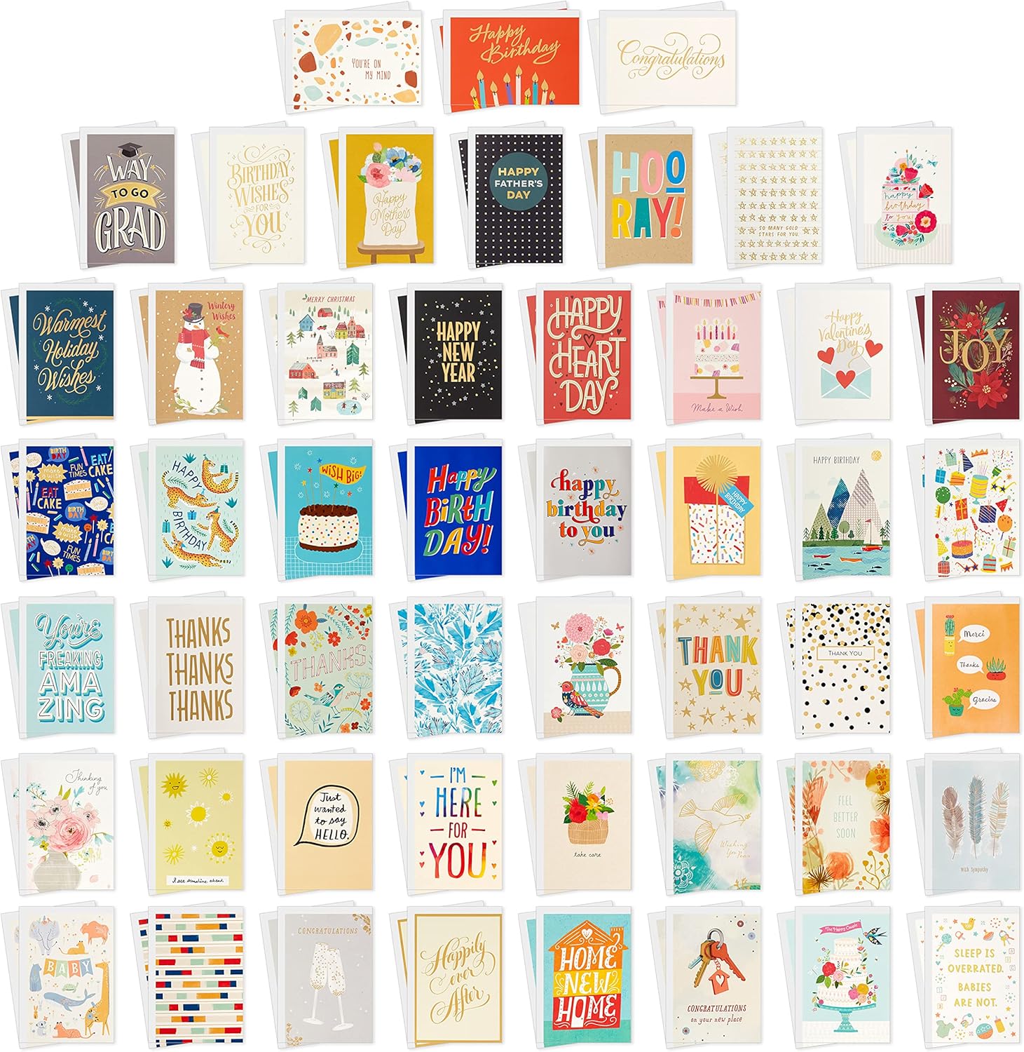 Hallmark Assorted Greeting Cards Boxed Set - 100 Cards