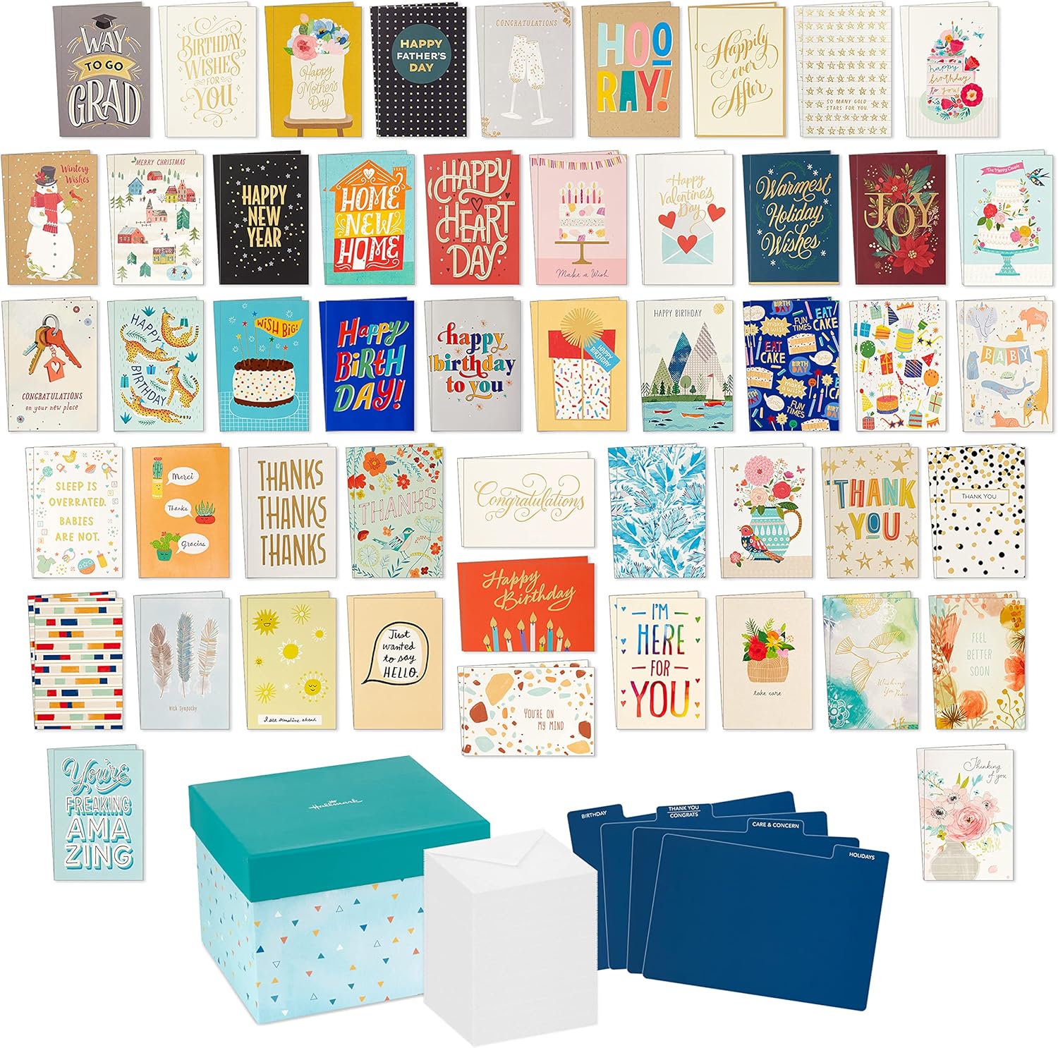 Hallmark Assorted Greeting Cards Boxed Set - 100 Cards