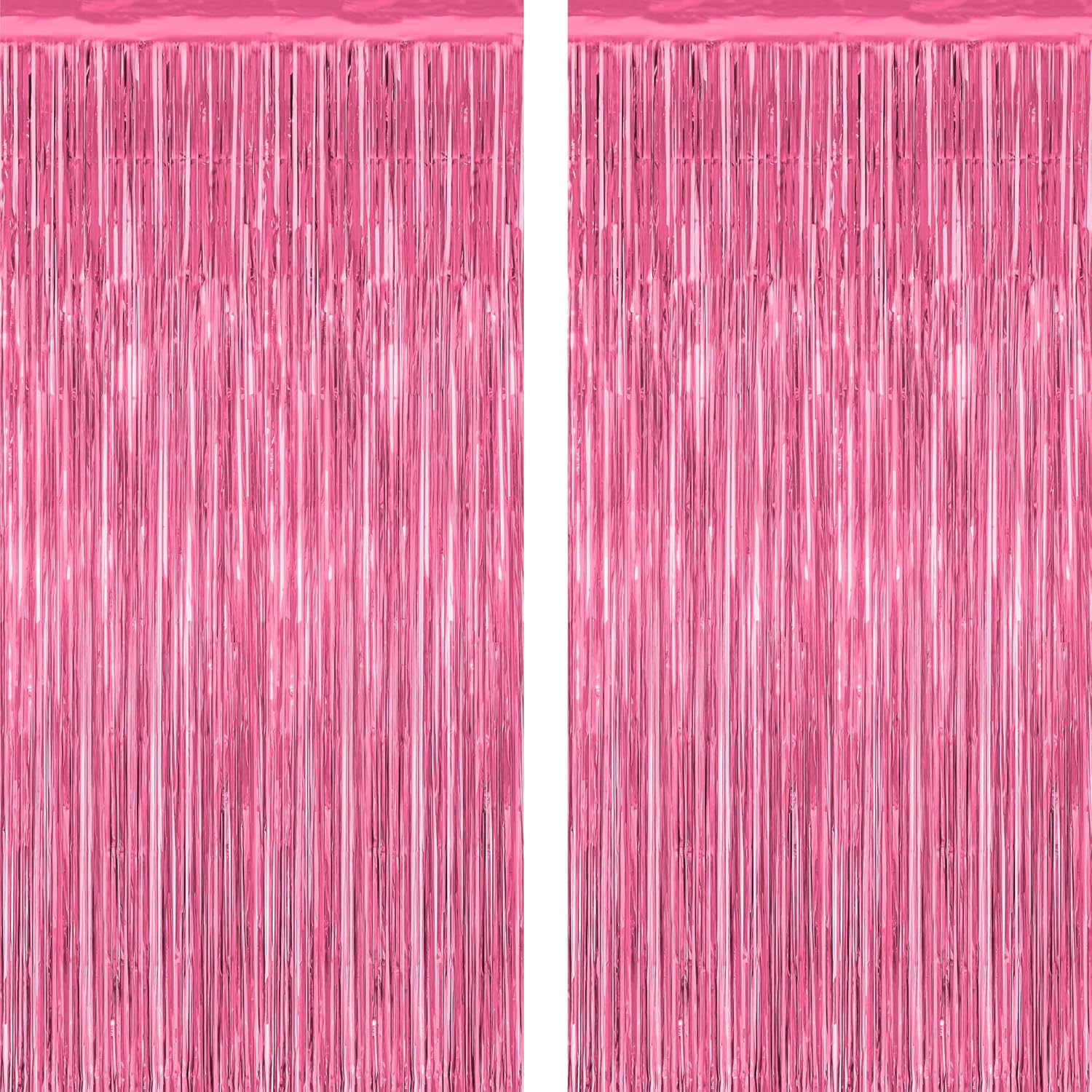 2 Pack Pink Tinsel Backdrop Curtains