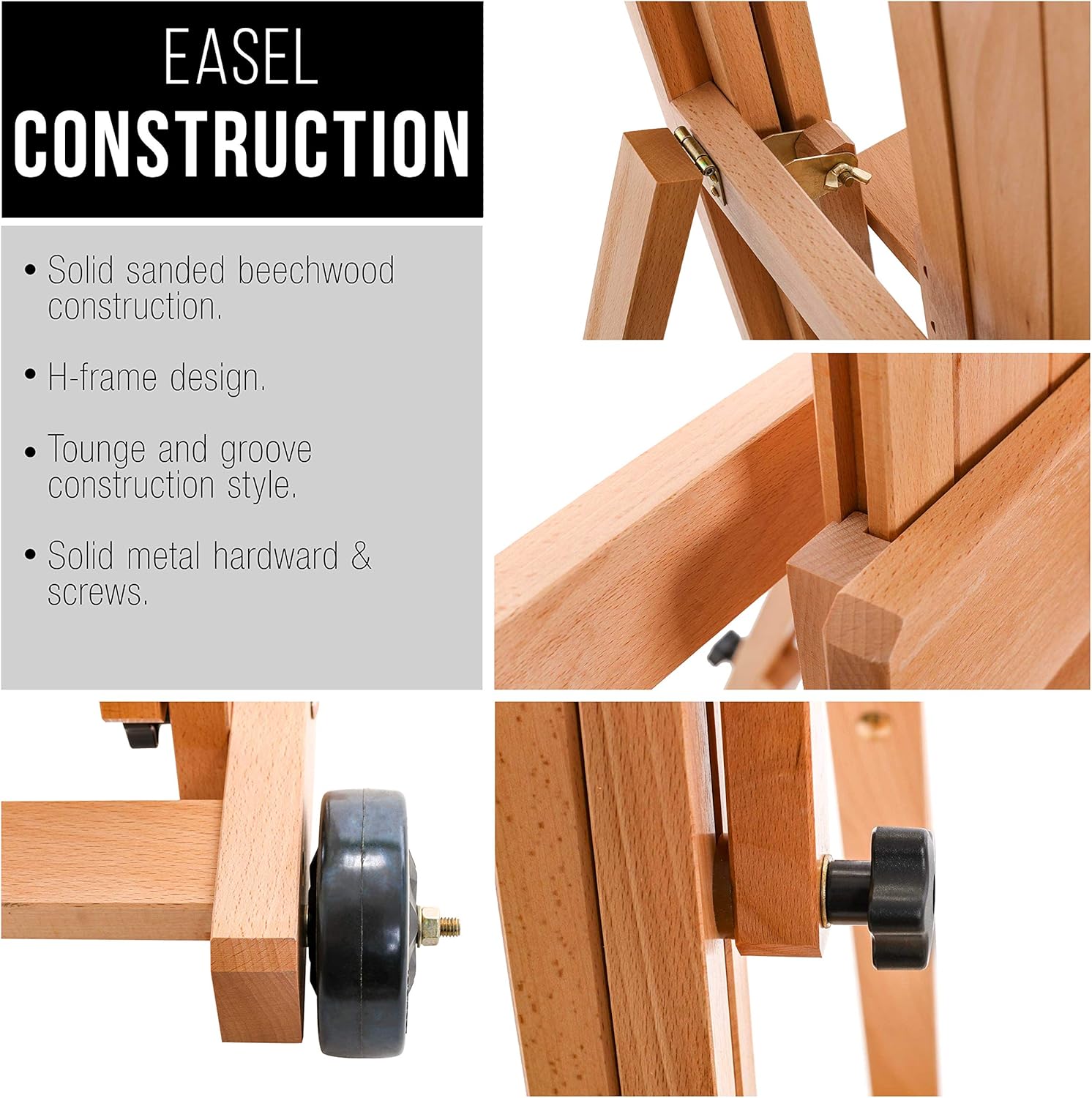 US Art Supply Master Multi-Function Studio Wooden Floor Easel