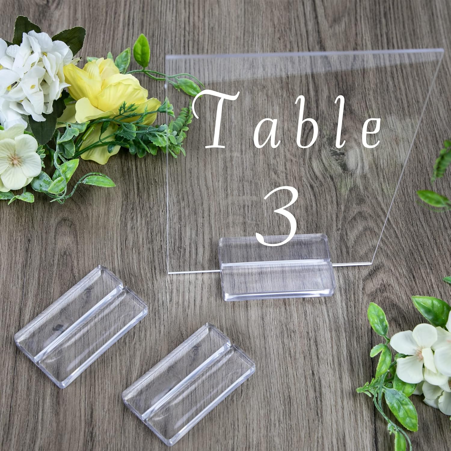 10 Piece Acrylic Name Card Holder Clear Sign Display Stand