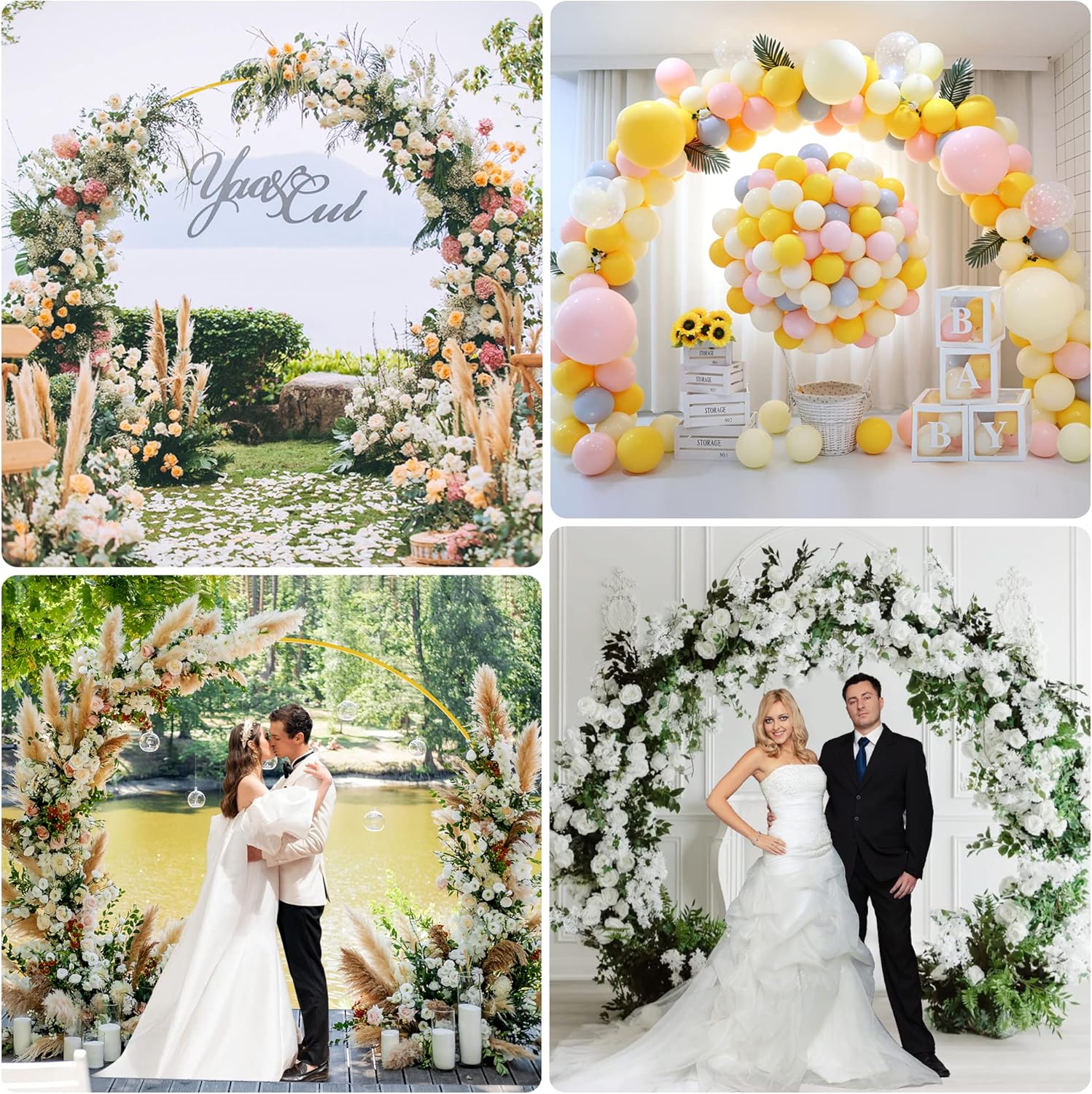 Sturdy 72FT Gold Metal Wedding Arch Stand