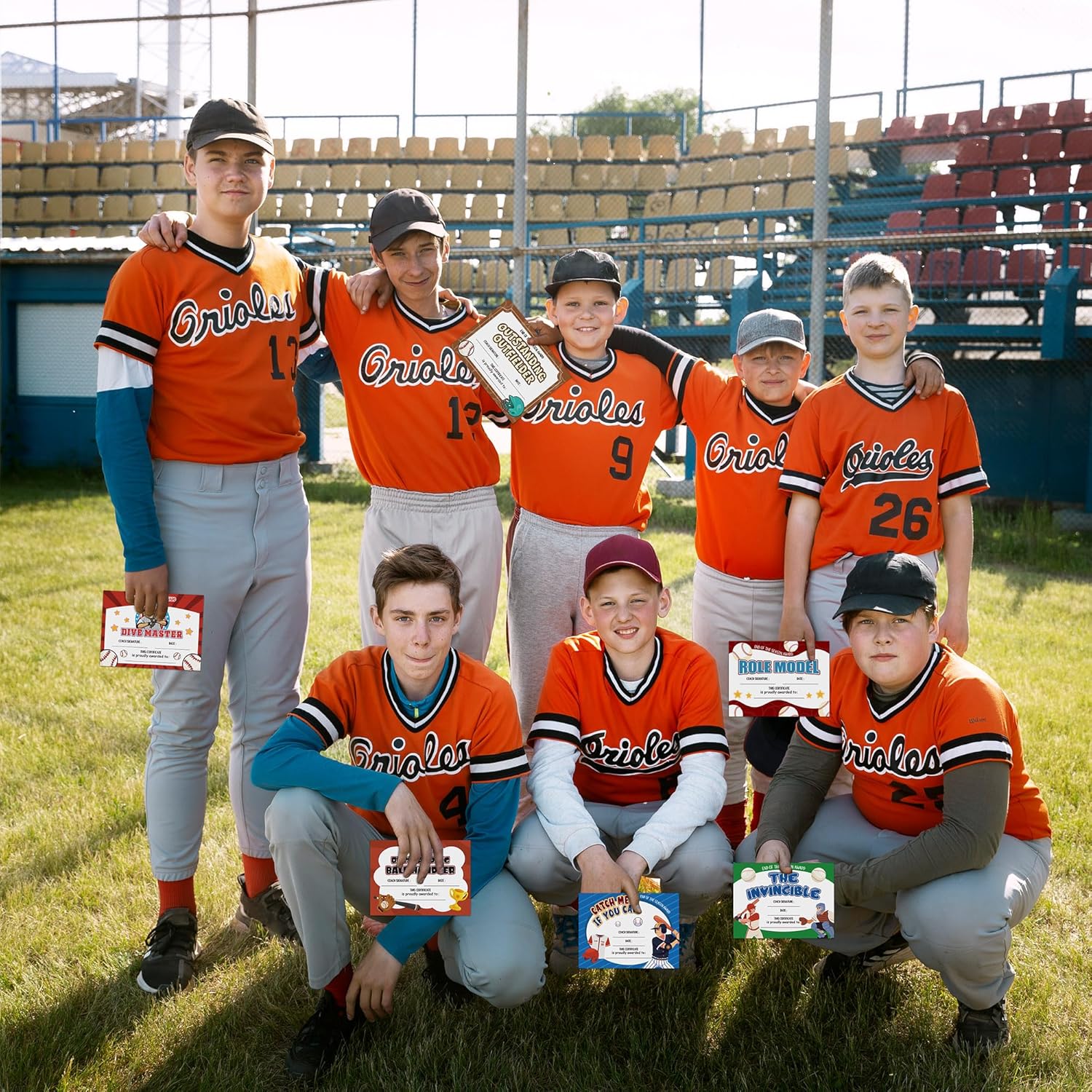 Baseball Achievement Certificates 60Pcs Set