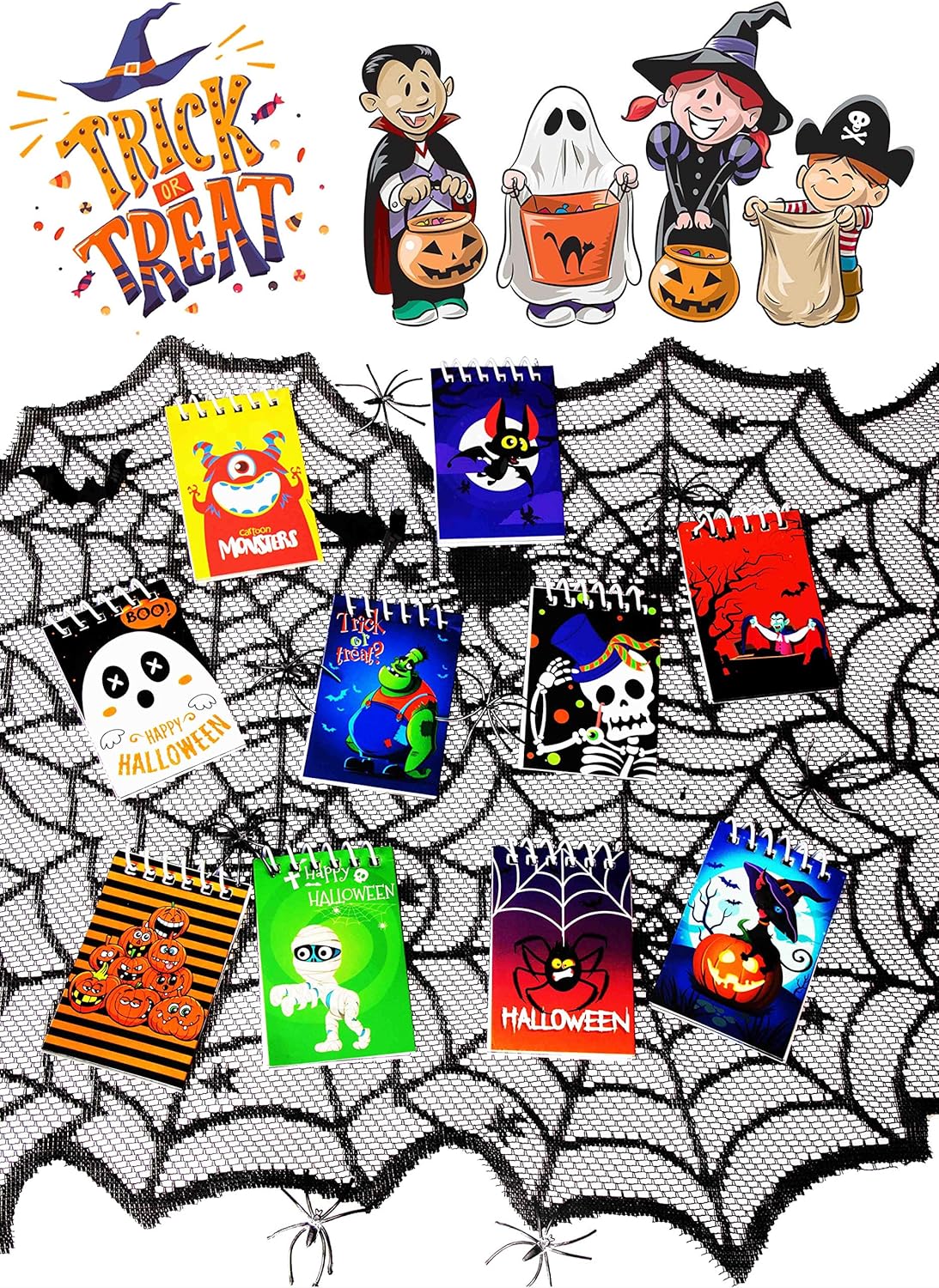 90shine 60PCS Halloween Notepads Party Favors for Kids
